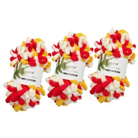 DDL&HEXI 3 of Loop Yarn Finger Knitting Yarn,Bell Color (607)