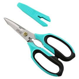 C.Jet Tool Multifunctional Kitchen Scissors Stainless Steel Blade for Plastic Bottle Cardboard Cardboard Milk Pack Disassembly Multi-Purpose Scissors - Green