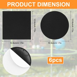 Foyods 6PCS Trampoline Patches for Holes, Self-Adhesive Trampoline Mat Tent Repair Patch & Waterproof Trampoline Repair Tapes for Repairing Tears/Holes (4INCH-Circle/Square)