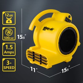 Shop-Vac 1032005 Shop-Air 3-Speed 500 CFM Air Mover, Floor Carpet Dryer, Blower Fan, Heavy Duty Stackable Design, for Restoration and Janitorial Use (1-Pack)