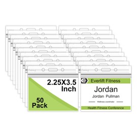 Fushing 50Pcs Ausweishülle,Kartenhülle,Wasserdichte Kartenhalter Ausweis,Transparent Kartenhalter,Badge Holder,Horizontal (100 * 85)