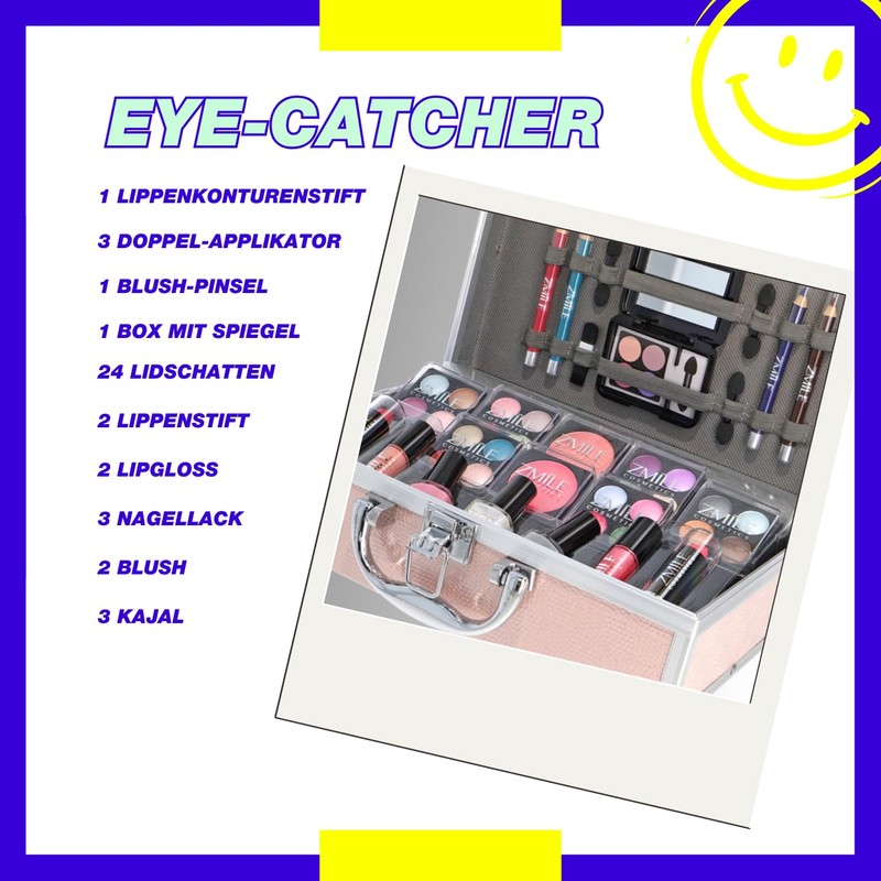 Zmile Cosmetics Make-Up Case Eye-Catcher Pink Make-Up Set Cosmetics