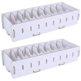 dilib Card Storage, Card Holder, Small Items, Business Cards, Organizer, Trading Cards, Wooden, Large Capacity, Set of 2 (White, White)