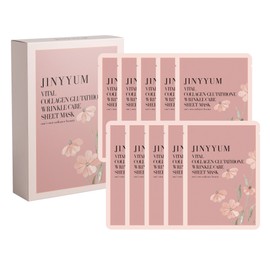 Genieum Vital Collagen Glutathione Wrinkle Care Sheet Mask 25ml, 10 sheets / 지니윰 바이탈 콜라겐 글루타치온 링클 케어 시트 마스크 25ml, 10매
