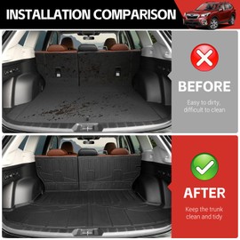 Utiiy Cargo Mat Fit for 2019-2025 Subaru Forester Accessories Cargo Liner Trunk Mat Seat Back Cover Trunk Liner for 2019 2020 2021 2022 2023 2024 2025 Subaru Forester(Cargo Mat+Seat Back Mat)