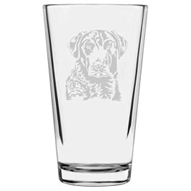 Etched Laser Art Chesapeake Bay Retriever Dog Themed Etched All Purpose 16oz Pint Glass