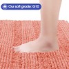 ACCUMTEK Striped Coral Bathroom Rug Set 3 Pieces Ultra Soft,
