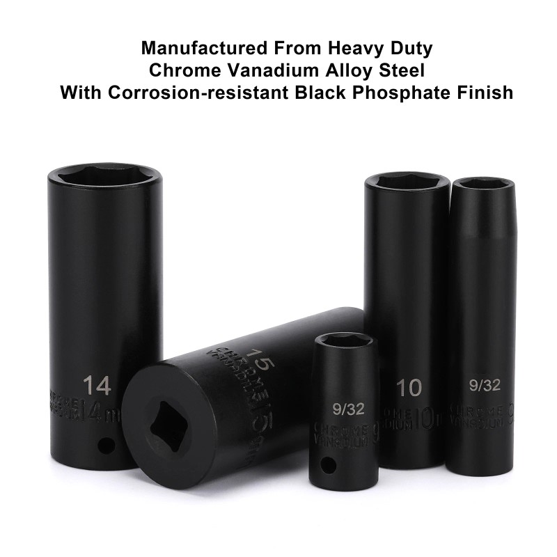 Focus tool 50PCS 1/4" Drive Master Impact Socket Set 6-Point