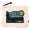 Lantern Press Wisconsin, Starry Night, Bear and Cub, 100% Cotton