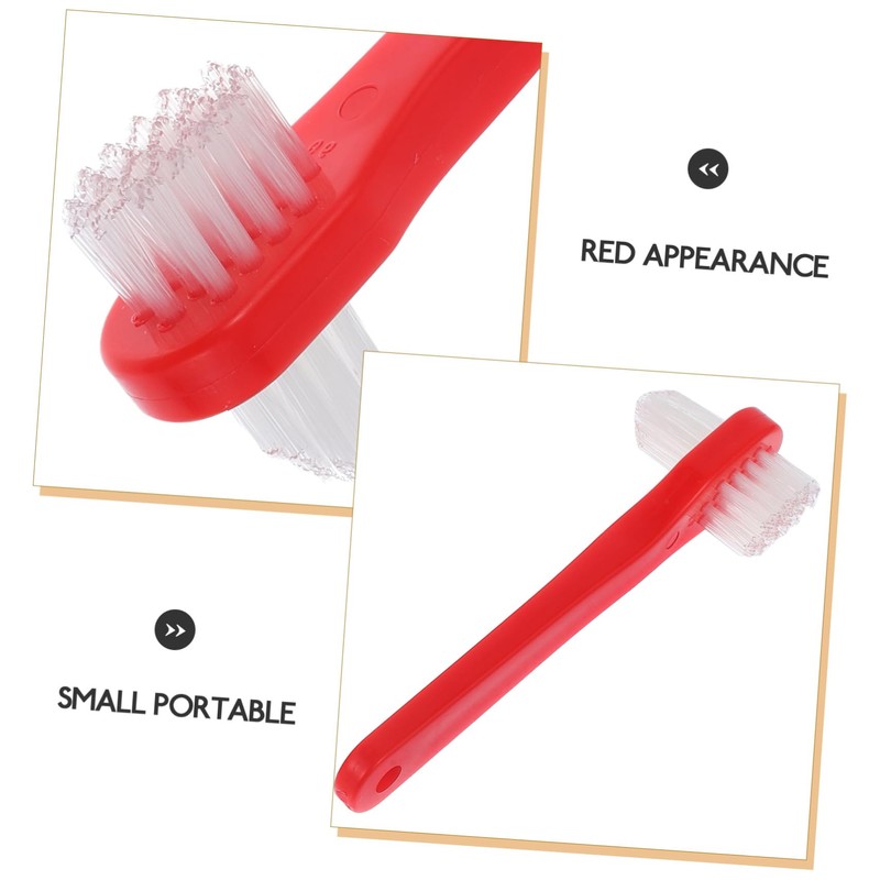 FRCOLOR 4pcs Double Sided Denture Cleaning Brushes Travel Friendly Toothbrushes