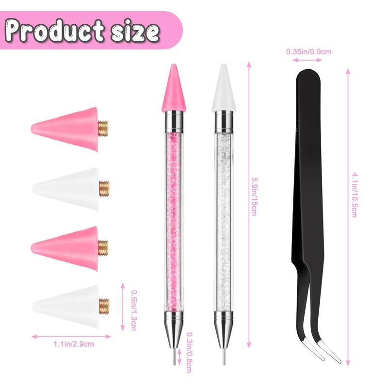 2-Piece Rhinestone Applicator Set with Wax and Picker Pens for