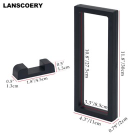 LANSCOERY 4pcs Coin Display Case,3D Floating Display Frames with Stands Holder Suspension Frame for Perls, Medals, Specimens and Challenge Coins,Jewelry,Pin(11.8*4.3inch)