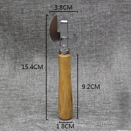 AmandaJ Safe Manual Metal Can Opener Side Cut Tin Lid Remover Steel Professional Ergonomic Can Opener with Wood Handle Kitchen Tools