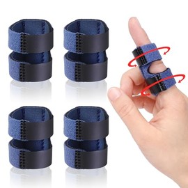 Thumb Finger Splints, Trigger Thumb Brace for Broken/Straightening/Arthritis, Finger Protector for Thumb/Middle/Ring/Index/Pinky Finger, Blue, Short, 4pcs