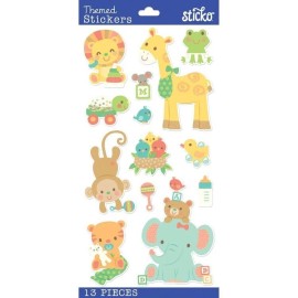 Sticko Cutesy Baby Jungle Animals Stickers Planner Crafts Scrapbook Shower