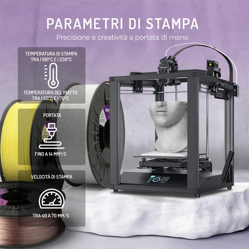 WINKLE Filamento PLA HD Texturizzato 1.75mm Marmo 300g, Stampante 3D