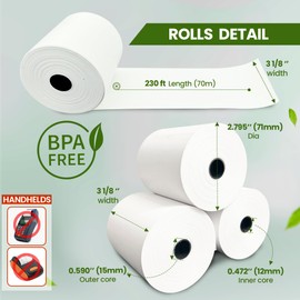 CLIPRA 3 1/8 x 230 Thermal Paper Receipt Rolls (10 PACK) [USA Based Brand] 55 GSM - Compatible with All POS Systems, Cash Registers - BPA Free, Premium Quality Receipt Paper Rolls