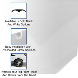 RecPro RV Tandem Fender Skirt | 66 1/2" W x 11 1/2" H (White, 1 Fender)