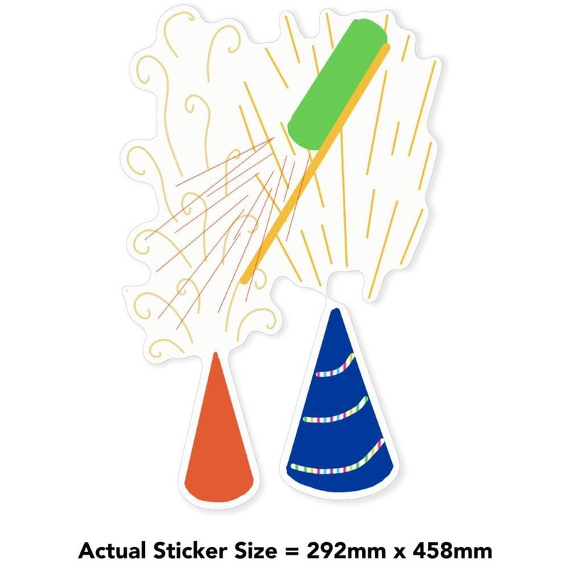 Extra Large 460mm 'Fireworks Exploding with Colour ' Permanent Sticker