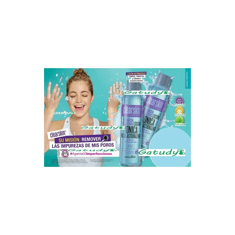Pack 2 Lociones Tonica Facial Astringente Clearskin Avon