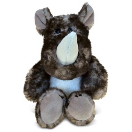 DolliBu Plush Rhino Stuffed Animal - Soft Huggable Grey Rhinoceros, Adorable Playtime Rhino Plush Toy, Cute Wild Life Cuddle Gifts for Kids & Adults - 5.5 Inch