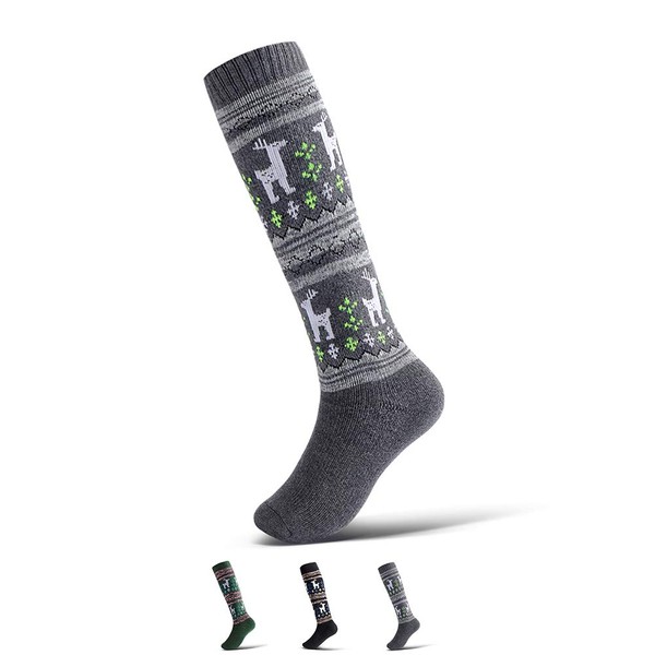 Tenocee Kids Ski Socks, Juniors Ski Wear, Warm Winter Sports Socks,3 Colors in All, 1/2/3 Pair Sets, Recommended for Kids 4-14 Years Old Kids -