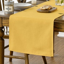 Artoid Mode Yellow Table Runner, Seasonal Summer Fall Washable Kitchen Dining Table Decoration for Home Party Decor 13x60 Inch