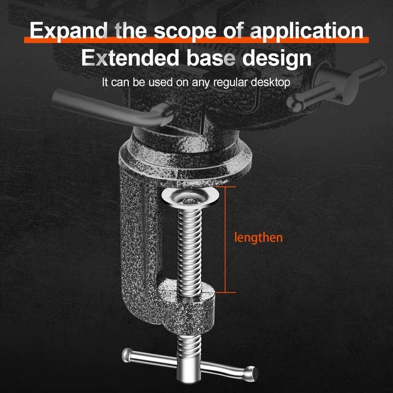 BAIQI Professional Vise Table, 360° Rotation Work Clamp-On Vise, Versatile
