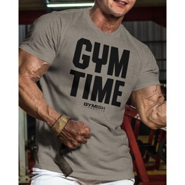 Gym Time I’ll Be Back Gym Shirt Funny Lifting Workout T-Shirt (XL, Gym Time Warm Grey)