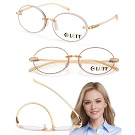 LUFF Reading Glasses for Women Men,3Pack Stylish Reader Glasses Blue Light Rimless Computer Reader Lightweight Anti Eyestrain