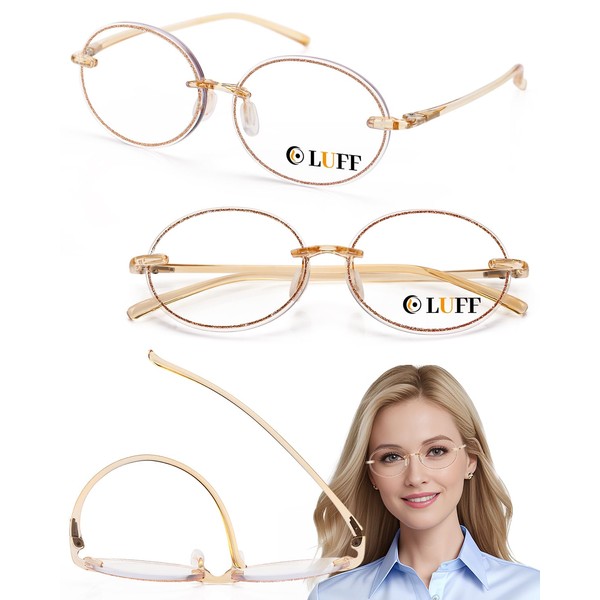 LUFF Reading Glasses for Women Men,3Pack Stylish Reader Glasses Blue