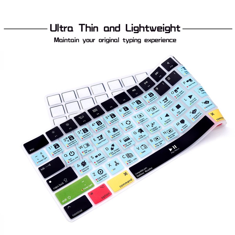 HRH Davinci Resolve Shortcut Hotkey Silicone Keyboard Cover Keypad Skin