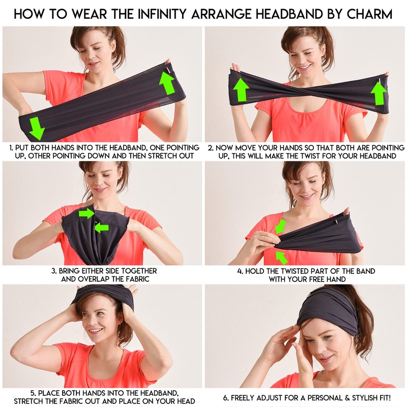 CHARM Turban Unisex Cotton ROLL Arrangement Stretch Headband