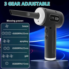 2-in-1 Electric Compressed Air Duster, Cordless Air Duster and Vacuum, Air Duster Blower, 3 Adjustable Speed