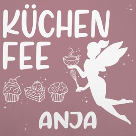 Geschenk mit Namen personalisiert by Shirtracer - Apron - Cooking Apron Women - Kitchen Fairy with Name - Gift - Christmas Birthday Mother's Day Grandma, 7 Pink