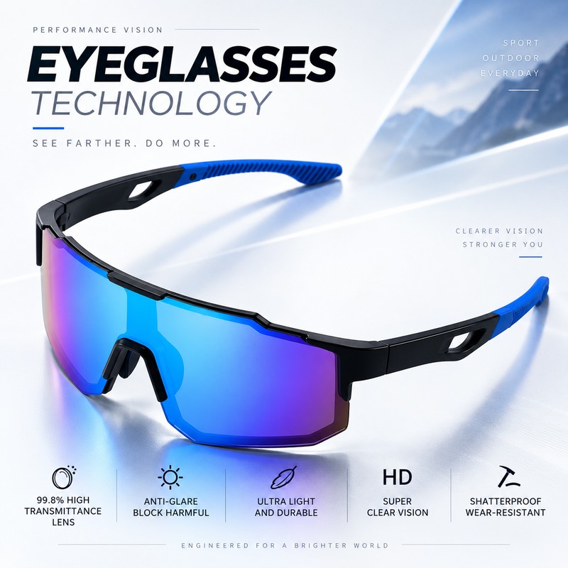 Performance Shield Sunglasses for Men & Women – Lightweight Wraparound