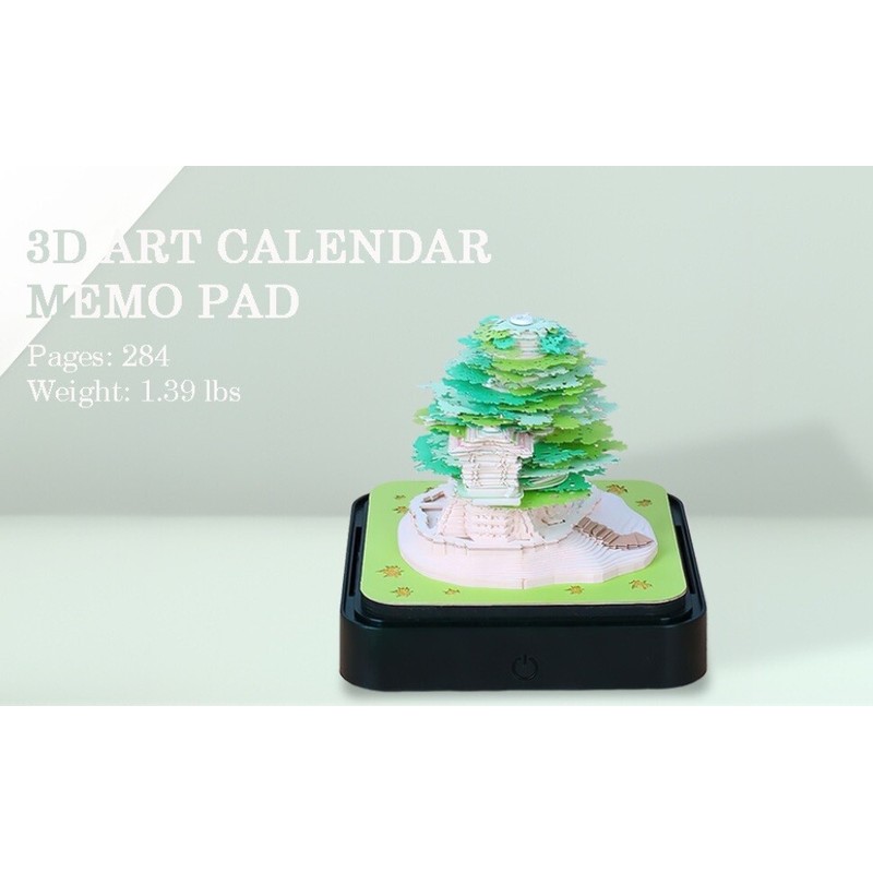Mactano 3D Art Calendar Memo Pad 2024, Creative Time Piece