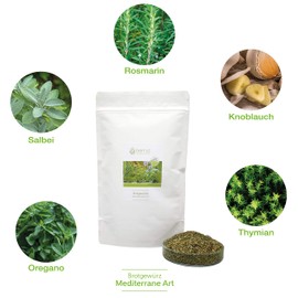 Brotgewürz Mediterrane Art | Rosmarin, Thymian, Knoblauch, Oregano, Salbei | Brot Gewürz 175g ideal auch für Stockbrot & Kräuterbaguette