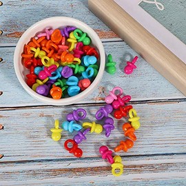 GLOGLOW 100 Piezas de Mini Chupetes Acrílicos Decorativos para Baby Shower, Adornos Brillantes para Bautizos y Fiestas Cumpleaños, Favores Fiesta Infantiles (Mezcla Colores)