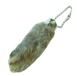 All Natural Lucky Rabbit Foot Keychain, Gray, Small
