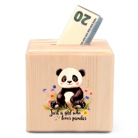 BJDAMAI Panda Piggy Bank Money Bank Coin Bank, Panda Gifts for Teens Teenage Girls Kids Age 6 7 8 9 10 11 12, Panda Lovers Themed Stuff Accessories Items Things Home Room Decor Merchandise!