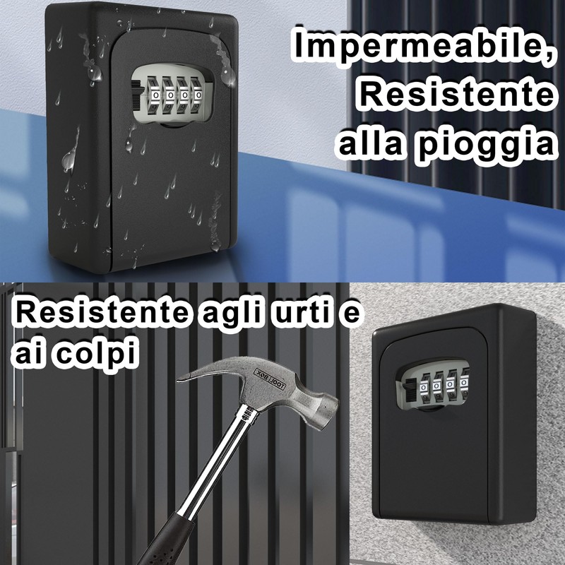 DIYGEEK Key Safe with Combination Code, Key Cabinet with 4-Digit