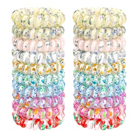 JessLab Small Spiral Hair Bobbles, Elastic Spiral Hair Bobbles for Women, Pack of 20, Durable and Waterproof Hair Accessories, Perfect for All Hair Types, Gentle Hair Elastics, Mixed Colours 4