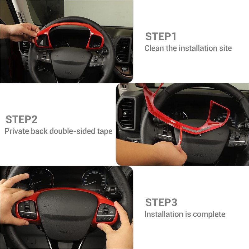 PDKLIN Kit de embellecedores para volante compatible con Ford Bronco