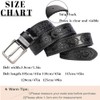 PACDE Cowboy Leather Belt with Pin Buckle Black Coffee Print
