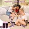 ANIMFANSDE 3 Pairs Kpop Style Socks - Black Pink Stripes