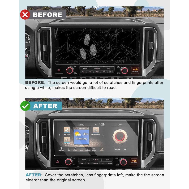 CDEFG for 2025 Nissan Frontier Screen Protector 12.3-Inch Touchscreen, Tempered