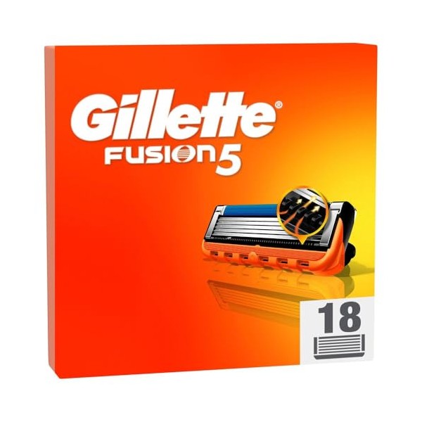 Gillette Fusion5 Rasierklingen, 18 Original Ersatzklingen f√ºr Herren mit gr√∂√üerem