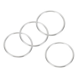 PATIKIL 4 Pcs Metal Rings 2 Inch 316 Stainless Steel Rings Marine Grade Multi-Purpose O Rings Welded Round Rings for Macrame, DIY Craft, Hardware, Belt, Dog Leash, 4x50mm
