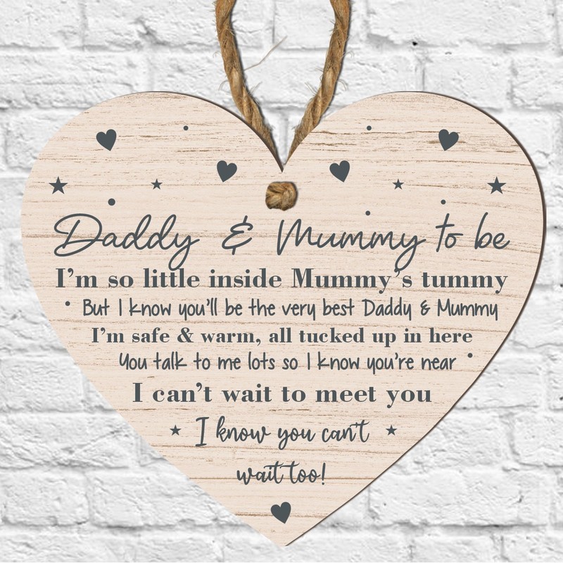 Handcrafted Countdown to Parenthood: Mummy & Daddy to Be Wooden
